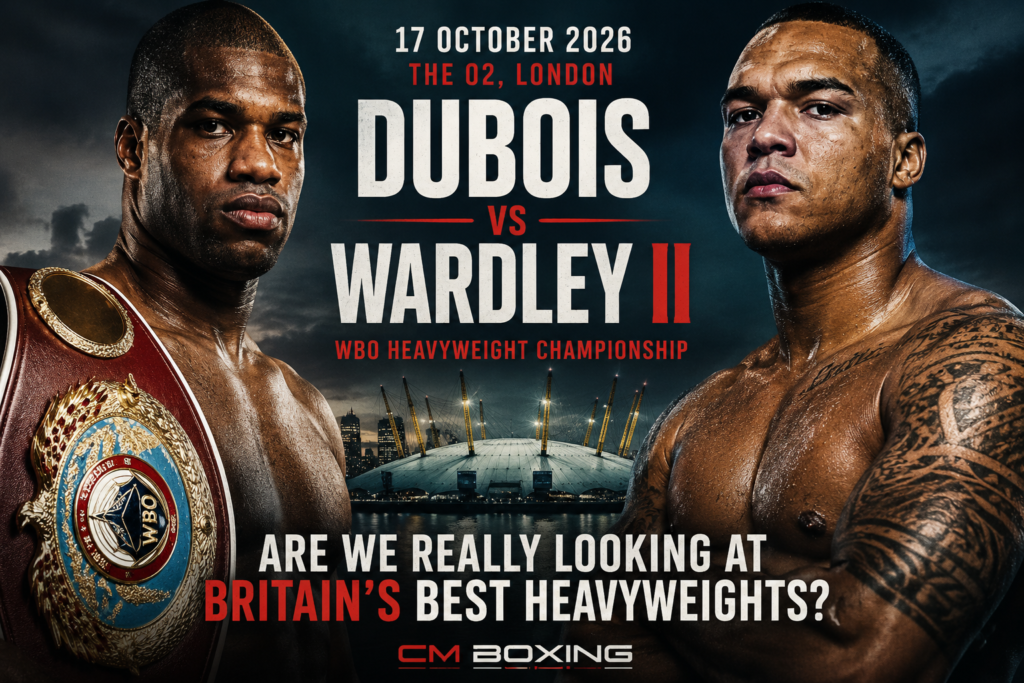Daniel Dubois vs Fabio Wardley 2 feature image for their WBO heavyweight title rematch at The O2 in London