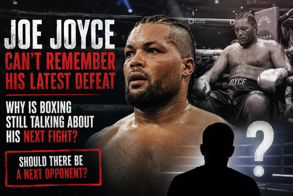 Joe Joyce boxing future feature image questioning whether the British heavyweight should fight again after revealing memory loss following his latest defeat.
