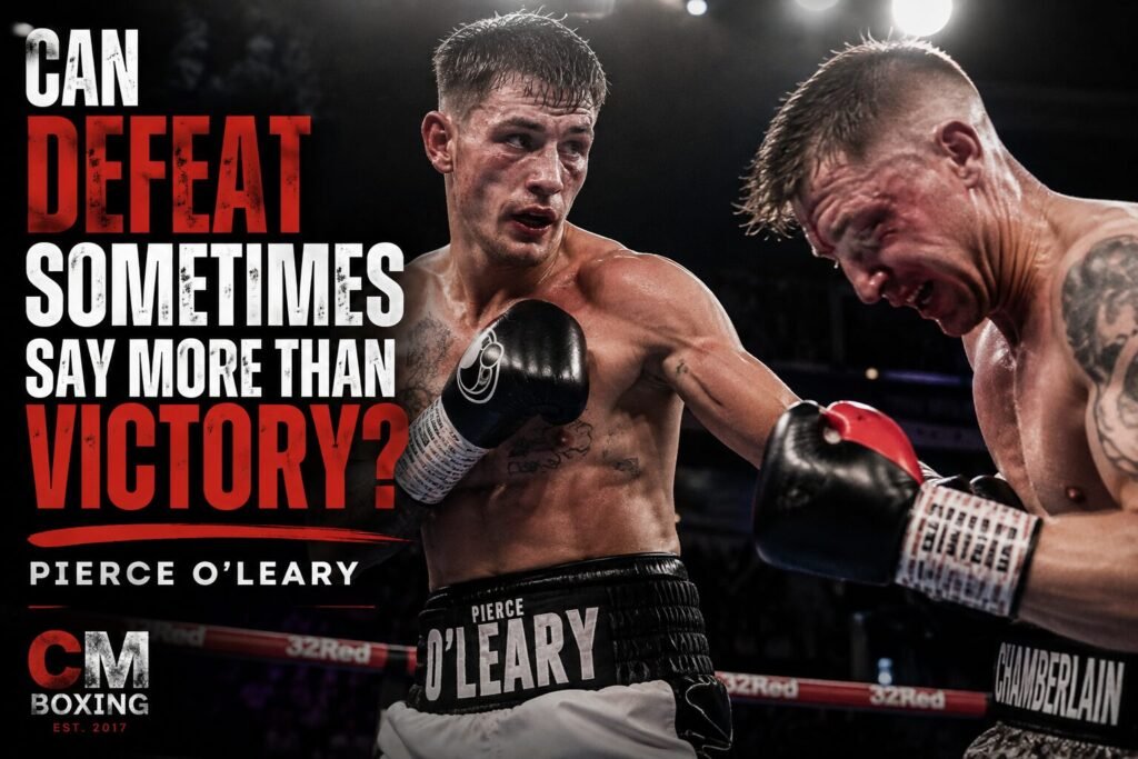 Pierce O'Leary exchanges punches with Mark Chamberlain during their dramatic fight in Dublin that showed how defeat can sometimes enhance a fighter's reputation.