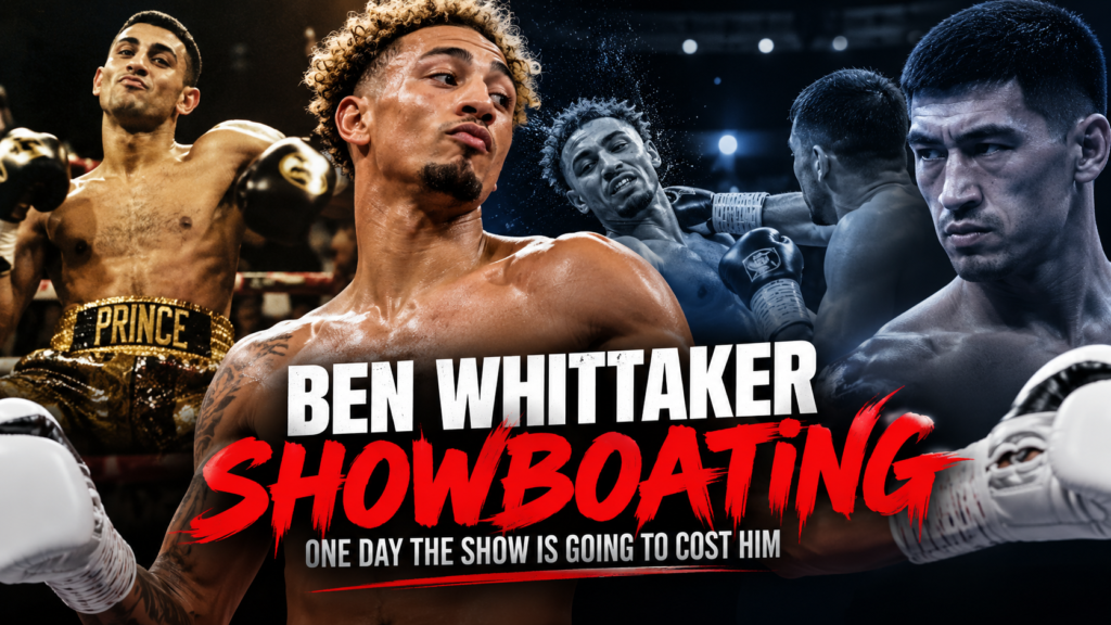 Ben Whittaker showboating with Prince Naseem Hamed and Dmitry Bivol highlighting the risks of his flamboyant boxing style.