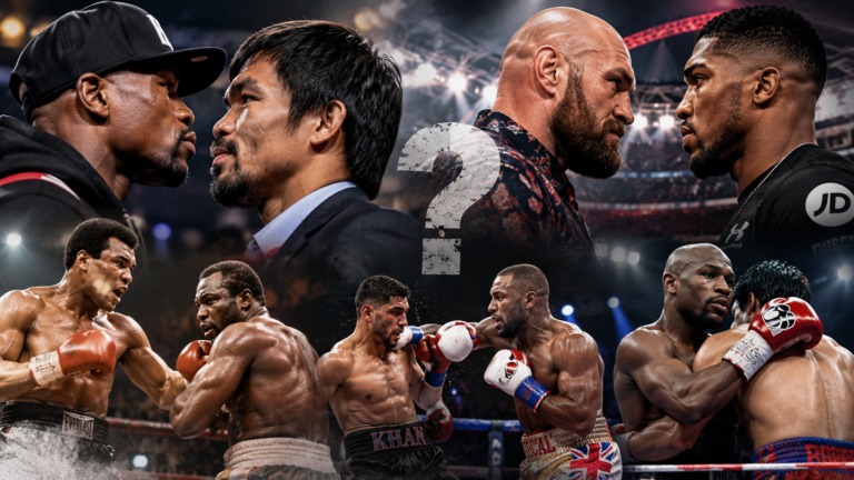 Famous boxing rivalries featuring intense face-offs and fighters in the ring, questioning why great rivalries do not always produce great fights.